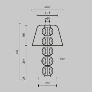 Veioza LED Amulet MOD555TL-L8G3K, cu intrerupator, 10W, 500lm, lumina calda, IP20, aurie+transparenta, Maytoni [4]- savelectro.ro