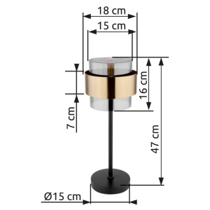 Veioza Milley, 1xE27, IP20, negru/auriu, Globo Lighting [2]- savelectro.ro