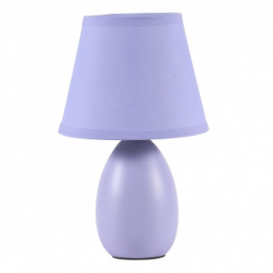 Veioza Orion, 1 bec, dulie E14, cu intrerupator, mov, ceramica, textil, Klausen [1]- savelectro.ro