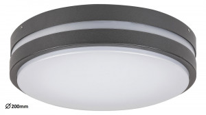 Aplica de exterior Hamburg LED, rotund, metal, antracit, alb, 720 lm, lumina neutra (4000K), 8847, Rabalux [1]- savelectro.ro