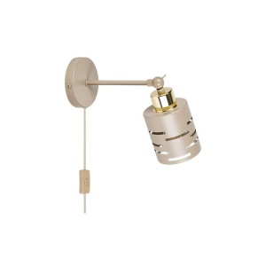 Aplica Elen 1xE27, cablu, intrerupator, IP20, bej+aurie, Masterled
