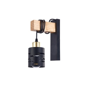 Aplica Elen 1xE27, IP20, neagra+aurie+lemn, Masterled