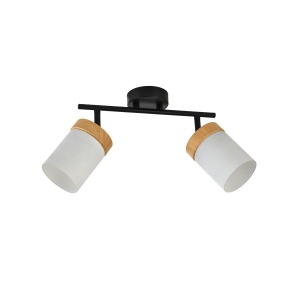 Aplica Frosted AP2, 2xE27, neagra, lemn, Klausen [1]- savelectro.ro