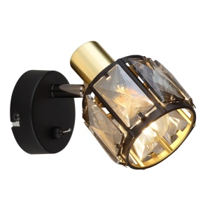 Aplica Indiana 1xE14, intrerupator, IP20, negru mat+auriu mat, Globo Lighting