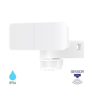 Aplice LED, Aplica LED exterior cu senzor de miscare, 30W, 3300lm, lumina neutra (4000 K), IP54, alb, Braytron - savelectro.ro
