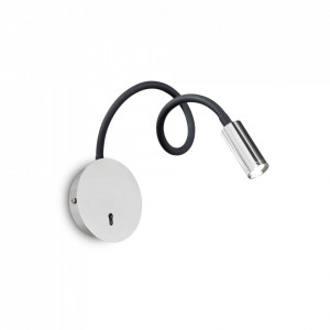 Aplica LED Focus 203188, 3W, 210lm, lumina calda, neagra+crom, IP20, Ideal Lux