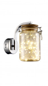 Aplica LED Jar KL141008, 1x5W, 100lm, lumina calda, IP20, crom+ambra, Klausen [1]- savelectro.ro