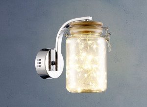 Aplica LED Jar KL141008, 1x5W, 100lm, lumina calda, IP20, crom+ambra, Klausen [2]- savelectro.ro