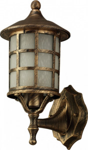 Corpuri de iluminat exterior, Aplica pentru exterior Atlanta, 1 bec, dulie E27, bronz, metal, sticla, Klausen - savelectro.ro