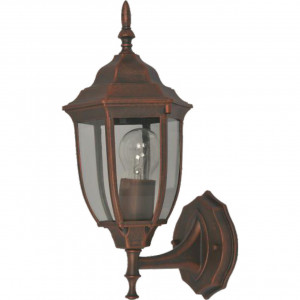 Corpuri de iluminat exterior, Aplica pentru exterior Babylon, 1 bec, dulie E27, maro, transparent, metal, sticla, Klausen - savelectro.ro