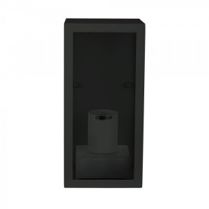Aplica pentru exterior V-TAC, dulie E27, IP44, neagra, metal si sticla [3]- savelectro.ro
