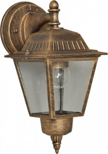 Corpuri de iluminat exterior, Aplica pentru exterior York, 1 bec, dulie E27, bronz, metal, sticla, Klausen - savelectro.ro