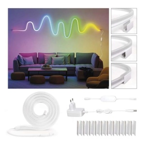 Banda LED flexibila GoSmart NEON White 3 m, 23 W, RGBIC, WiFi [12]- savelectro.ro