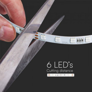 Banda led Magica SMD 5050 V-TAC, RGB, 13w/metru , 60 Leduri/m, 24V, IP20 [7]- savelectro.ro