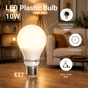 Bec LED 10W, E27, A60, 950 lm, Optonica, lumina rece (6000 K), IP20, clasa energetica F [3]- savelectro.ro