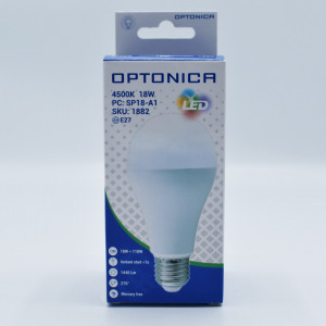 Bec led 18W (110W), E27, 1440 lm,  lumina neutra (4500K), opal, Optonica