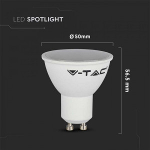 Bec led 4.5W(35W) V-TAC, GU10, 400 lm, lumina calda (3000 K), clasa energetica F [4]- savelectro.ro