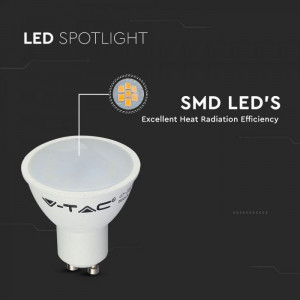 Bec led 4.5W(35W) V-TAC, GU10, 400 lm, lumina neutra(4000 K), clasa energetica F [5]- savelectro.ro