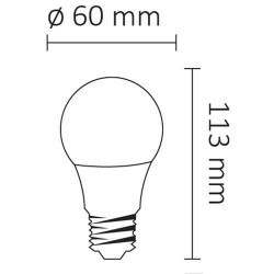Bec LED 5W(35W) Braytron, A60, E27, 400 lm, lumina rece (6500 K), clasa energetica F [10]- savelectro.ro