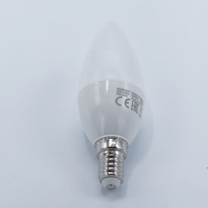Bec led lumanare 7W (45W), E14, C37, 560lm, lumina calda (3000K), opal, Braytron