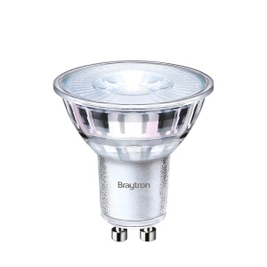 Becuri, Bec LED Braytron, 4.8W(50W), GU10, 350 lm, lumina calda (3000K), semitransparent, clasa energetica F - savelectro.ro