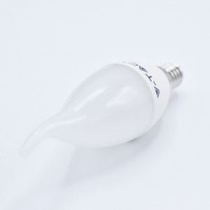 Bec LED flacara 5.5W (40W) cip Samsung, E14, C37T, 470 lm, lumina calda (3000K), opal, V-TAC