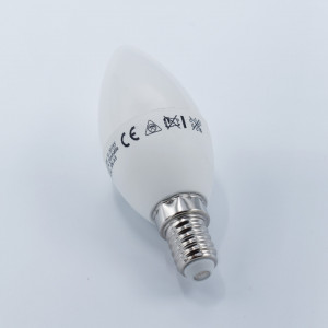 Bec led lumanare 6W (32W), E14, 480lm, dimabil, lumina calda (2700K), opal, Optonica