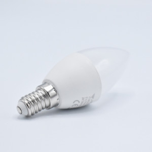 Bec LED lumanare 7W (45W) cip Samsung, E14, C37, 600 lm, lumina neutra (4000K), opal, V-TAC