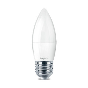 Bec LED lumanare Braytron, 5W(35W), E27, C37, 450 lm, lumina rece (6500K), clasa energetica F [1]- savelectro.ro