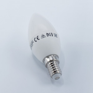 Bec led lumanare 6W (32W), E14, 480lm, dimabil, lumina calda (2700K), opal, Optonica