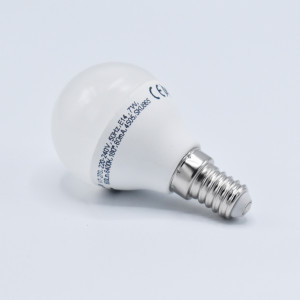 Bec LED sferic 7w (45W) cip Samsung, E14, P45, 600 lm, lumina rece (6400K), opal, V-TAC