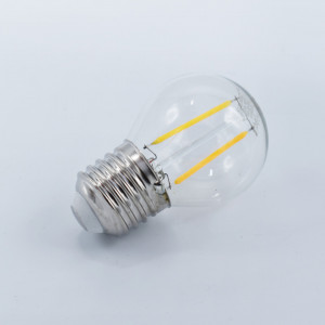 Bec led sferic Vintage filament 2W (17W), E27, G45, 250lm, lumina calda (2700K), clar, Optonica