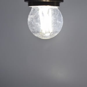 Bec led sferic Vintage filament 4W (32W), E27, G45, 400lm, lumina rece (6000K), clar, Optonica