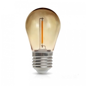 Becuri cu LED, Bec LED Vintage Edison, 1W, E27, ST45, 40lm, lumina calda (2700 K), IK04, ambra, Kobi - savelectro.ro