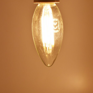 Bec led lumanare Vintage filament 4W (35W), E14, C35, 400lm, lumina calda (2700K), clar, Braytron