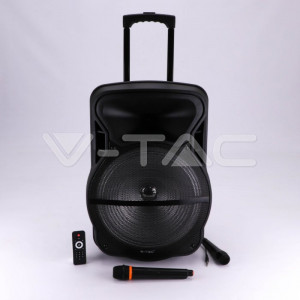 Boxa portabila V-TAC, reincarcabila, 50W, 1x 15 inch, microfon fara fir si microfon cu fir inclus [3]- savelectro.ro
