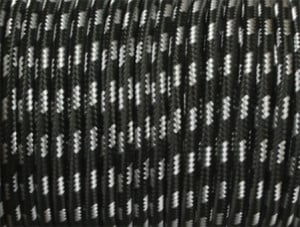 Cablu textil 2x0.75, negru-argintiu