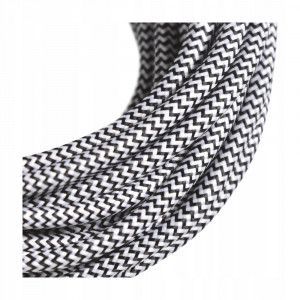 Cablu Textil Alb-Negru 2x0,75 [3]- savelectro.ro