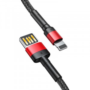 Cablu USB-Lightning, 2.4A, 1m, rosu+negru, Baseus [3]- savelectro.ro
