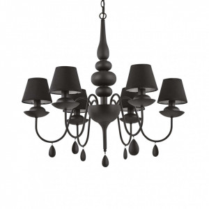 Corpuri de iluminat, Candelabru Blanche 111872, 6xE14, negru, IP20, Ideal Lux - savelectro.ro