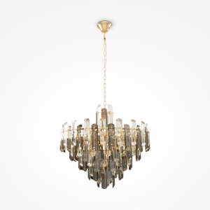 Corpuri de iluminat, Candelabru Flare DIA200PL-08G, 8xE14, auriu+transparent, IP20, Maytoni - savelectro.ro