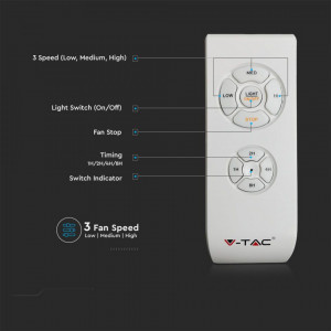 Candelabru LED VT-7934, cu ventilator, telecomanda, 35W, 3000lm, lumina rece, neutra, calda, albastru, IP20, V-TAC [10]- savelectro.ro