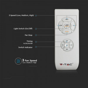 Candelabru LED VT-7935, cu ventilator, telecomanda, 45W, 3000lm, lumina rece, neutra, calda, gri, IP20, V-TAC [9]- savelectro.ro