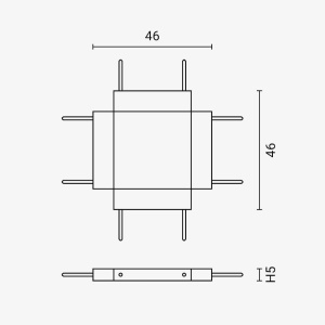 Conector cruce pentru sina magnetica mini MM30, negru, Optonica [2]- savelectro.ro
