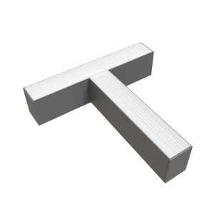 Tuburi LED si corpuri, Conector LED liniar slim in forma T, 15W, 1500 lm, lumina neutra (4000 K), IP20, argintiu, Optonica - savelectro.ro