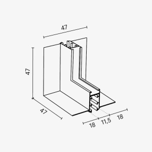 Conector vertical de colt exterior pentru sina magnetica M05-R, negru, Optonica [2]- savelectro.ro