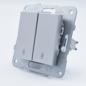 Intrerupator dublu alternativ, 10A, IP20, Argintiu, Panasonic Arkedia Slim/Karre Plus