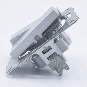 Intrerupator dublu cu led, 10A, IP20, Argintiu, Panasonic Arkedia Slim/Karre Plus