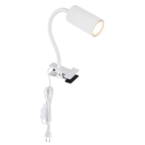Lampa de birou cu clema Robby 1xGU10, brat flexibil, IP20, alba mat, Globo Lighting