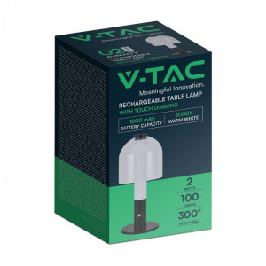 Lampa de birou LED 7988-VT, dimabil, cu intrerupator, 2W, 100lm, lumina calda, neutra, rece, neagra+transparenta, IP20, V-Tac [4]- savelectro.ro